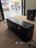 Black Wood Grain Storage Credenza with 3 Doors and Shelves, Approx. 70" x 20" x 30" - 2