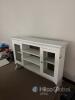 White Glass Door Display Cabinet Sideboard approximately 120 cm in height, 150 cm in width, and 35 cm in depth - 2