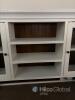 White Glass Door Display Cabinet Sideboard approximately 120 cm in height, 150 cm in width, and 35 cm in depth - 7