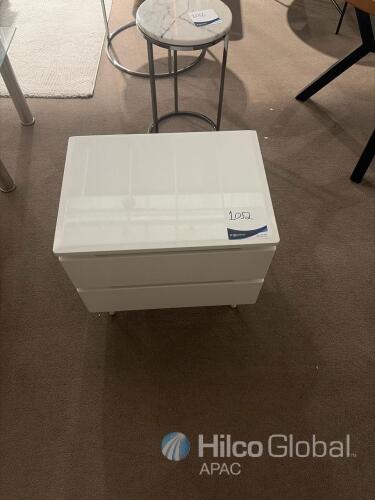JGR Furniture White 2-Drawer Bedside Table 50 cm width x 40 cm depth x 55 cm height