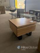 Wooden Square Side Table with Black Metal Legs 45x45x45 cm
