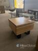 Wooden Square Side Table with Black Metal Legs 45x45x45 cm