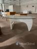 Glass Top Coffee Table with White Sculptural Base - 6