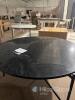 Black Marble Round Coffee Table with Metal Base - 2
