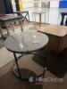 Round Marble-Top Metal Coffee Table