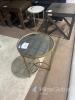 Round Glass Top Gold Metal Side Table - 4