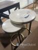 Nesting Side Tables with Gold Metal Base and White Marble Tops - 2