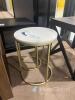 Nesting Side Tables with Gold Metal Base and White Marble Tops - 3