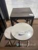 Nesting Side Tables with Gold Metal Base and White Marble Tops - 6