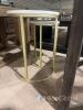 Nesting Side Tables with Gold Metal Base and White Marble Tops - 7