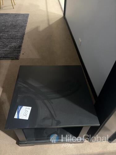 Black Open Shelf Square Side Table