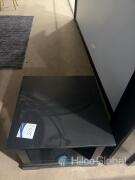Black Open Shelf Square Side Table