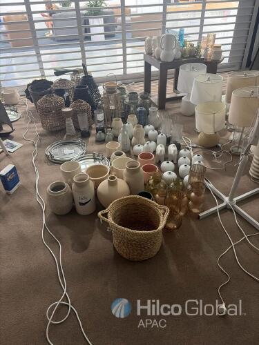 Assorted Decorative Vases, Baskets, Trays, and Homeware Collection