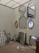 Assorted Decorative Wall Mirrors, Various Styles and Finishes