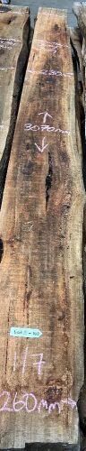 Live Edge Mountain Grey Gum Timber Slab, 3.07m x 260mm x 50-60mm x 7 pieces