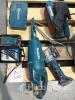 Makita DCL180 Vacuum, Makita 9910 Belt Sander, Makita DC18RC Charger er, Makita Angle Grinder