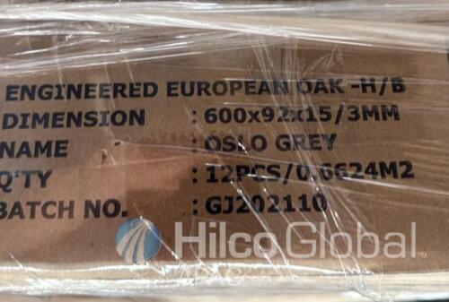 72 boxes of Engineered European Oak-H/B 0S40 Grey Hardwood Flooring