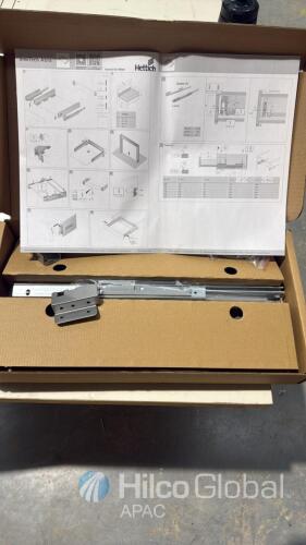 4 boxes of Hettich InnoTech Atira Drawer System Kit 920945800