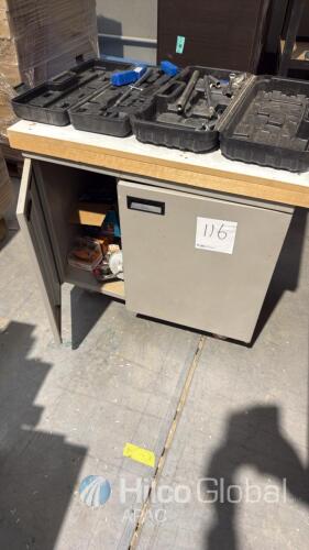 Metal Workshop Storage Cabinet on Casters
