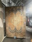 Handmade Traditional Geometric Area Rug with tan, brown, and grey colour palette. Approximate size 2 m x 3 m