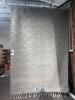 Grey Diamond Pattern Area Rug, approximate size 2 x 3 meters, fringed edges