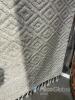 Grey Diamond Pattern Area Rug, approximate size 2 x 3 meters, fringed edges - 3