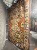 Traditional Oriental Style Area Rug, estimated size approximately 2.4m x 3.3m, multicolour geometric and floral pattern