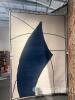Como 200x300cm Modern Abstract Area Rug, cream and navy blue colour, geometric pattern, approximate dimensions 200 cm x 300 cm