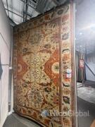 Traditional Oriental Style Rug, multicolour palette&mdash;beige, red, black, brown, floral and geometric motifs, rectangular, estimated 2 x 3 meters