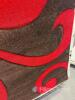 Diamond Rug 2 x 3m Brown and Red Swirl Pattern - 4