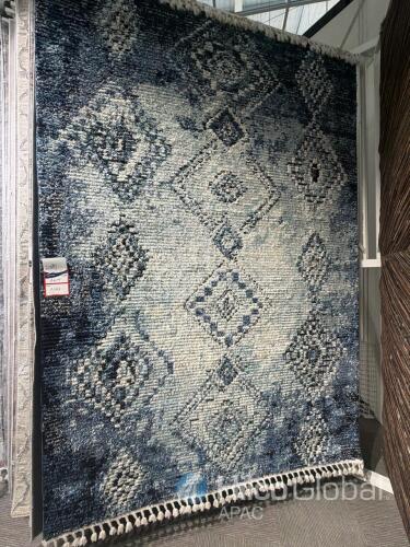 Mansour Area Rug Blue Diamond Pattern
