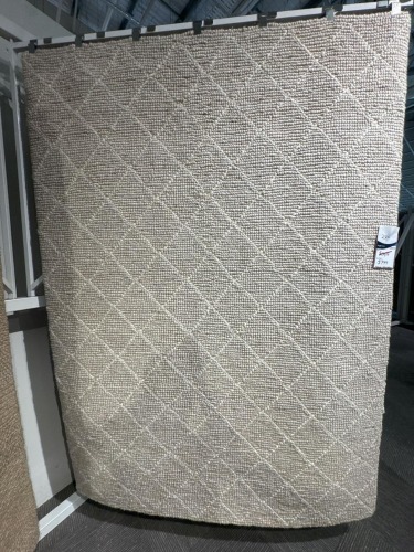 Argyle Diamond Weave Rug 160x230cm Beige