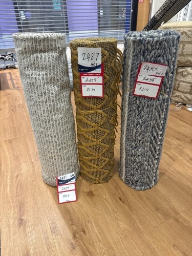 3 x Rugs - unknown lengths and sizes