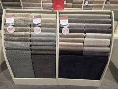 4x Panels of ex display rugs. Various sizes - Dimensions unknown. Fixture included