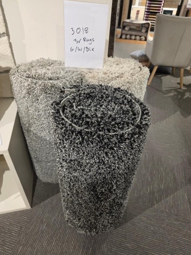 3x Rugs. No sizing on labels. Specs unknown