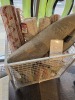 1 fixture inc. cushions & 3x rugs of size/specs + cage of mixed rugs and cushions. must take cage and fixture. - 3