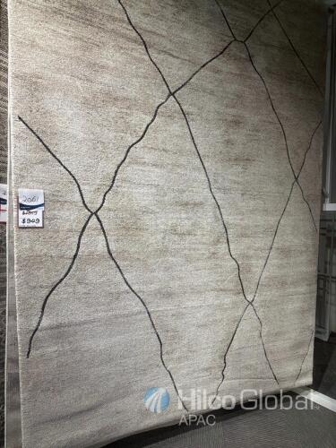 Crete Rug 200 x 290 cm, beige and black abstract linear design, rectangular shape