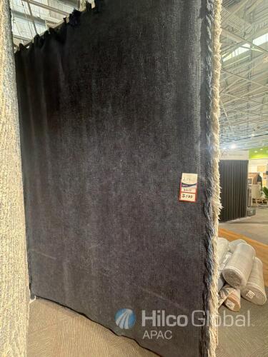 Haryana Stonewash Plain Fringed Rug 200x290 Dark Denim