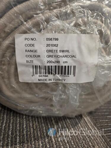 Crete Swirl Grey/Charcoal Rug 200x290cm