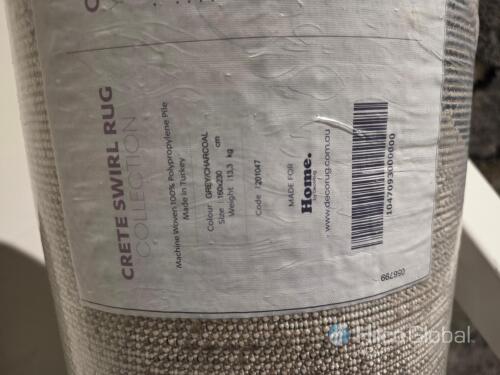 Home Crete Swirl Rug Collection 160x230cm Grey/Charcoal