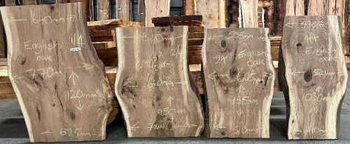 English Oak Live Edge Timber Slab, 2.32m x 627mm x 33mm