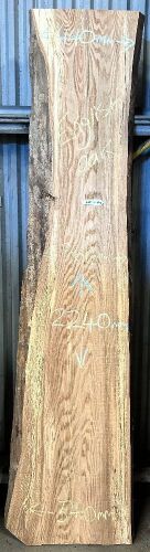 English Oak Live Edge Timber Slab, 2.24m x 447mm x 33mm