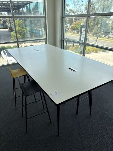 Rectangular Office Meeting Table with Cable Management Ports