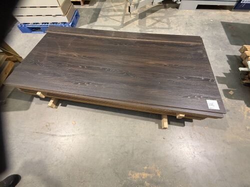 13 Sheets of Particle Board Panel Wood Veneer Dark Finish, r 4020 x 2020mm approx