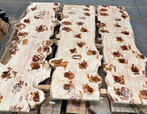 SPECIAL OFFER: 3 Bunya pine table Tops 2.6 - 2.9m x 665 - 820mm x 40mm. Closes 6.10pm