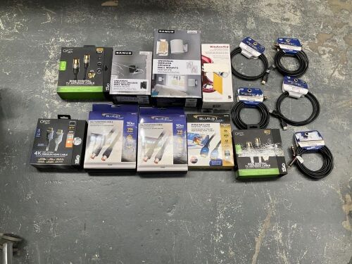 Bundle of Tv Cables, Wall Mount Speaker and Pasta Roller