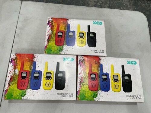 Bundle of 3 x XCD Handheld UHF CB Radio 4-Pack - Total RRP $270