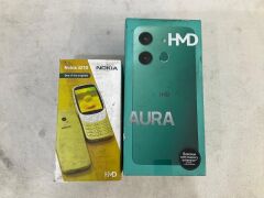 Bundle of 1 x HMD Aura Mobile Phone and 1 x Nokia 3210 Mobile Phone