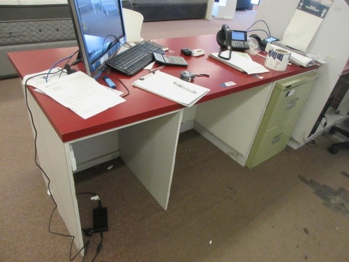 Desk with Red Top, 1800 x 800mm