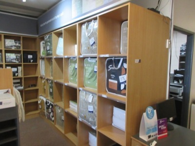 Timber Cube Shelving, 1 - 3080 x 860 x 2160, 2 - 6440 x 300 x 2161mm, 3 - 1870 x 300 x 2160mm (Buyer to Dismantle Last Day of Pickups)